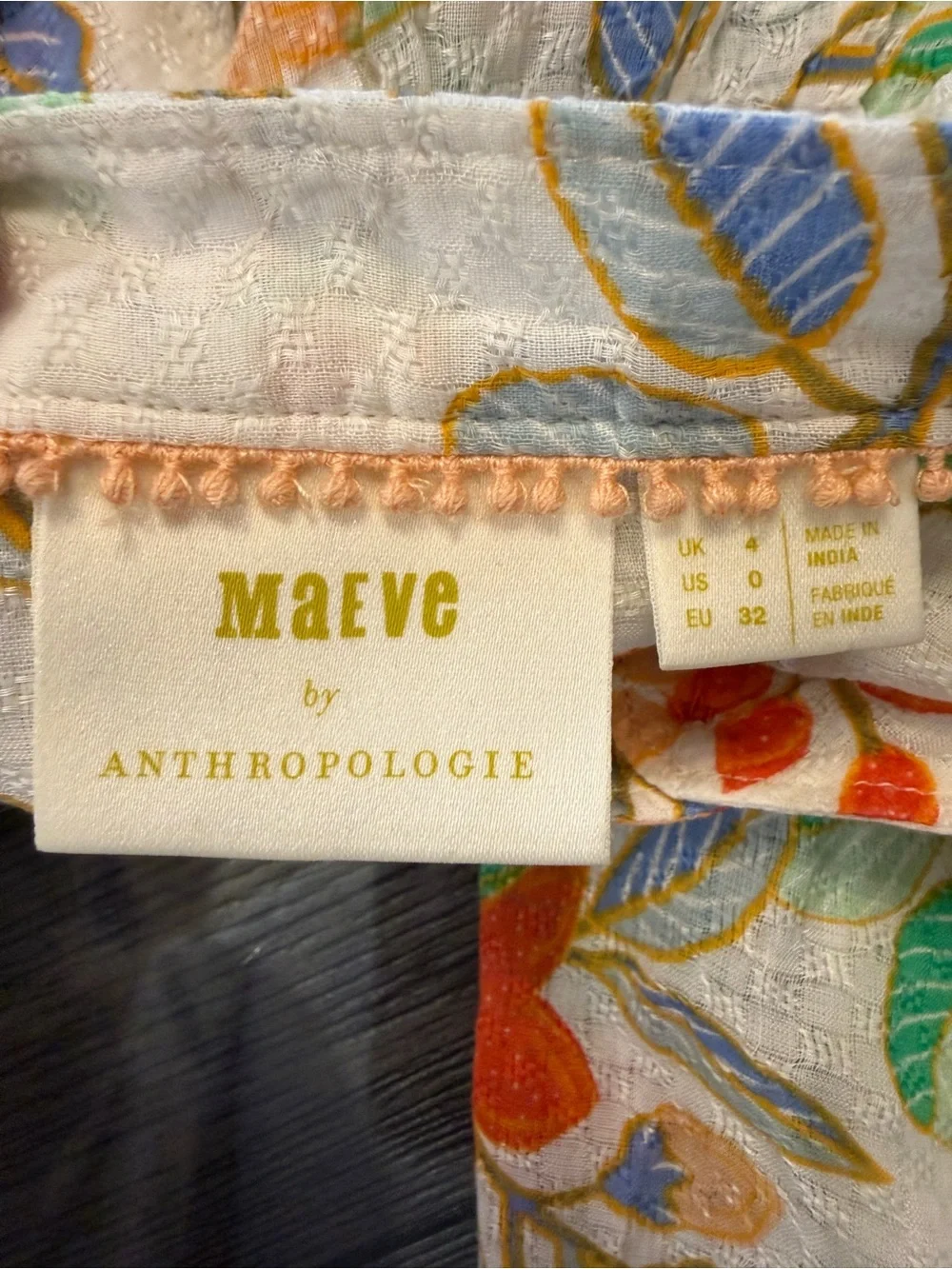 Maeve by Anthropologie Kalapana floral Button Front Blouse Size 0 6036